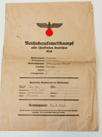 Umschlag "Reichsberufswettkampf aller schaffenden...