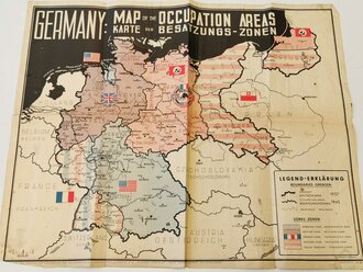 Germany - Map of the Occupation Areas, Karte der Besatzungs-Zonen, Maße 42 x 52 cm, gefaltet