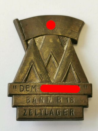 Blechabzeichen Hitler Jugend Bann B18 Zeltlager