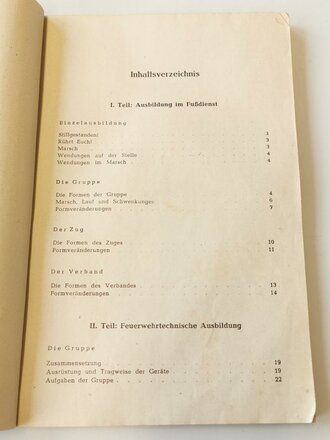 Die Ausbildung der Feuerwehren, datiert 1947, Maße A5, 167 Seiten