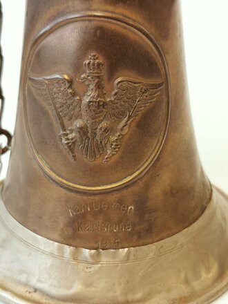 Preussen 1.Weltkrieg, Signaltrompete datiert 1915, Hersteller Deimer Karlsruhe