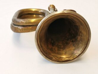 Preussen 1.Weltkrieg, Signaltrompete datiert 1915, Hersteller Deimer Karlsruhe