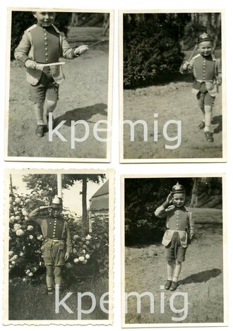 4 Aufnahmen eines Kindes in Kaiserlicher Kinderuniform,...