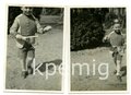 4 Aufnahmen eines Kindes in Kaiserlicher Kinderuniform, Maße 6 x 9 cm