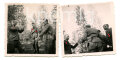 4 Aufnahmen von Offizieren des Heeres, Pistolentasche für Beutewaffe, Maße 6 x 6 cm