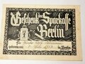 Geschenk der Sparkasse Berlin für einen 1937 geborenen Jungen aus Berlin-Zehlendorf "Gutschein über drei Reichsmark"