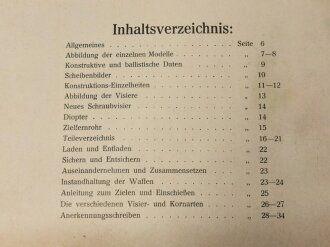 "Original Mauser Kleinkaliber Präzisions Waffen" 35 seitiger Prospekt mit Druckvermerk von 1927