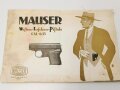 "Mauser Westen Taschen Pistole Cal. 6,35" 4 seitiger Prospekt mit Druckvermerk von 1930