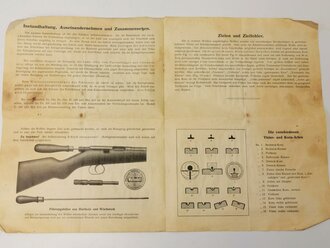 "Die Behandlung der Original Mauser Kleinkaliber Büchse Kal. 22 long rifle" 4 seitiger Prospekt mit Druckvermerk von 1929