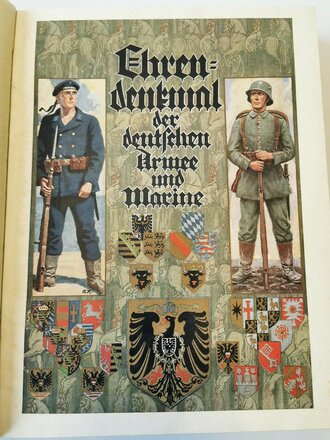 Ehrendenkmal der deutschen Armee und Marine. Widmung von 1925, sehr guter Zustand, im originalen Umkarton