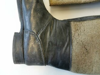 Paar Winterstiefel für Angehörige der Wehrmacht. Stark getragenes Paar, Sohlenlänge 31,5cm