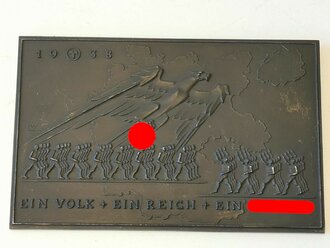 Lauchhammer Eisengussplakette zum Anschluss Österreich 1938