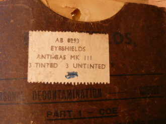 British WWII, Eyeshields, Anti gas MKIII, dated 1944