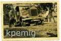 Aufnahme eines Wehrmacht LKW der Firma Krupp in Hiermont, Maße 6  x 9 cm