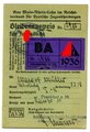Bleibenausweis für Jugendliche, Reichsverband für Deutsche Jugendherbergen, von einem Mädchen aus Frankfurt a. M., datiert 1936
