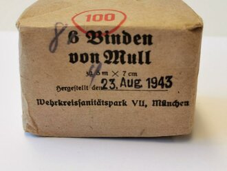 "6 Binden von Mull" datiert 1943
