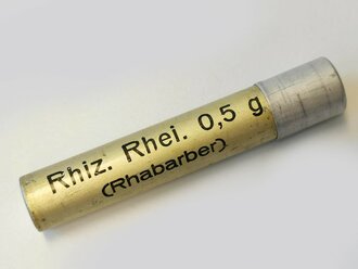 Aluminiumröhrchen "Rhiz. Rhei ( Rhabarber)" NUR FÜR DEKORATIONSZWECKE