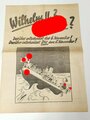 Wahlplakat "Wilhelm II.? Adolf I.? Darüber entscheidet der 6. November! Darüber entscheidest DU am 6. November", Zeitung, Maße 39 x 55 cm