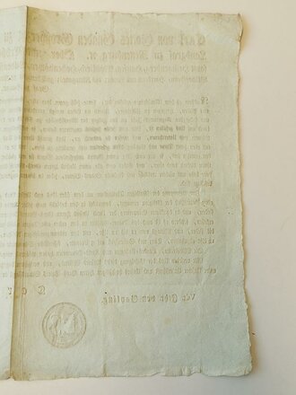 Aushang bzgl. des Todes von Karl Friedrich von Baden 1811, Maße 35 x 43 cm