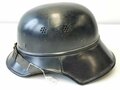 Stahlhelm Luftschutz, Originallack, Abzeichen sauber entfernt