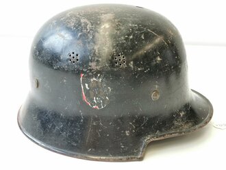 Feuerwehr Stahlhelm III. Reich, Originallack, die Embleme entfernt