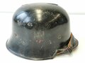 Feuerwehr Stahlhelm III. Reich, Originallack, die Embleme entfernt