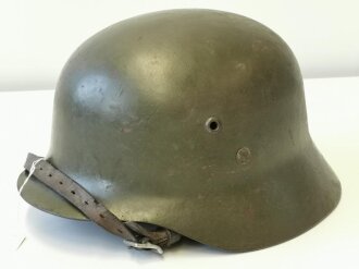 Ungarn, Stahlhelm 2. Weltkrieg M38, Originallack, zusammengehöriges Stück