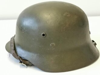 Ungarn, Stahlhelm 2. Weltkrieg M38, Originallack, zusammengehöriges Stück