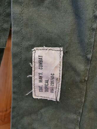 U.S. Coat Mans Combat, Tropical, popeline, 1st pattern, dated 63, used, size L