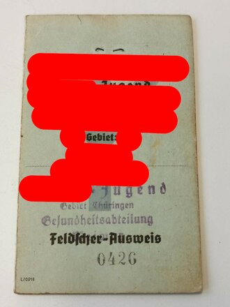 Hitler Jugend, Ausweiskonvolut eines Feldscher aus Thüringen