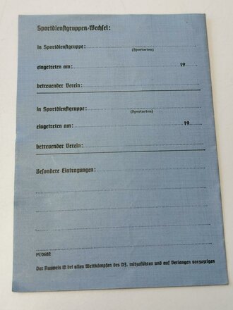 Deutsches Jungvolk /Hitler Jugend, Ausweiskonvolut eines Angehörigen des Gebiet 21 ( Baden) Der seltene Sportausweis des Deutschen Jungvolkes mit beiliegendem Lichtbild, die anderen fehlen