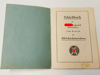 Hitler Jugend, Schießbuch Kleinkaliber mit eingetragenem HJ Schießabzeichen