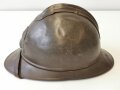 Frankreich 2. Weltkrieg, Stahlhelm Modell 1915, mit Modell 26 Innenfutter versehen und braun lackiert