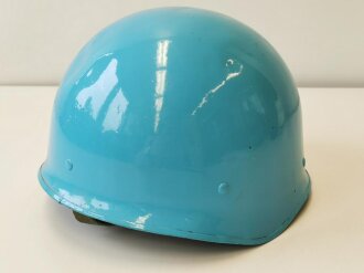 Frankreich Modell 1978 Stahlhelm mit Fallschirmjäger Kinnriemen, UN Blau lackiert