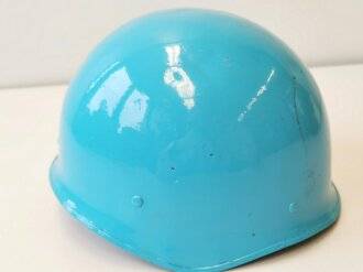 Frankreich Modell 1978 Stahlhelm mit Fallschirmjäger Kinnriemen, UN Blau lackiert