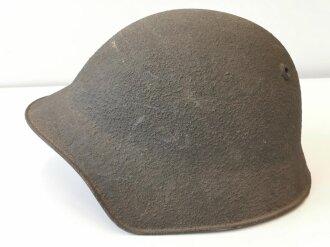 Schweiz, Stahlhelm Modell 1918, Originallack, Kinnriemen defekt