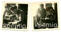 2 Aufnahmen von Angehörige der Verfügungstruppe Waffen SS, Nachrichteneinheit an der Kabeltrommel, Maße 6 x 6 cm