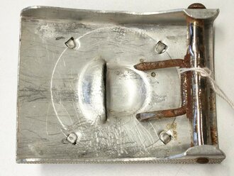 Luftwaffe , Koppelschloss alter Art aus Aluminium mit aufgeklammertem Emblem