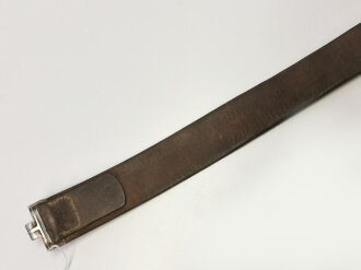 Koppelriemen Wehrmacht, frühes Stück mit Aluminiumgegenhalt, Gesamtlänge 91cm