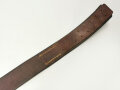 Koppelriemen Wehrmacht, frühes Stück mit Aluminiumgegenhalt, Gesamtlänge 91cm