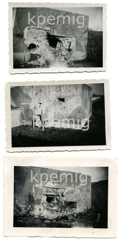 3 Aufnahmen des Fort Eben-Emael , Maße von 6 x 8 cm...