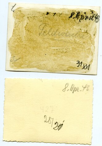 6 Aufnahmen eines Skitrupps in Wintertarnbekleidung, Maße 7 x 9 cm