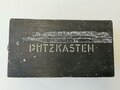 Putzkasten aus Verbandkasten der Wehrmacht, Nachkriegsumbau " Schwerter zu Pflugscharen"