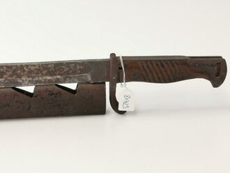 "Splitter" zum zerkleinern von Anmachholz aus Seitengewehr 98/05, Nachkriegsumbau  " Schwerter zu Pflugscharen "