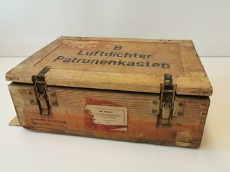 Luftdichter Patronenkasten B mit Packzettel für " 75 Gewehrgranaten"  datiert 1944