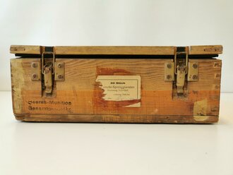 Luftdichter Patronenkasten B mit Packzettel für " 75 Gewehrgranaten"  datiert 1944