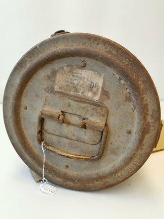 Transportbehälter "Vorkart.3 der 17cm K, Mrs. Laf"  datiert 1944. Originallack, ungereinigtes Stück