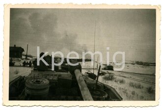 Aufnahme von Sturmgeschütz III beim Bahntransport, Maße 6 x 9 cm