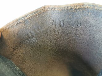 Paar Stiefel für Unteroffiziere der Wehrmacht. Wohl ungetragenes Paar mit leichten Lagerspuren, Sohlenlänge 31,5cm