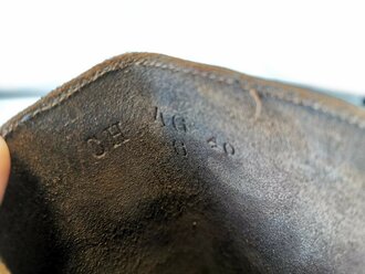 Paar Stiefel für Unteroffiziere der Wehrmacht. Wohl ungetragenes Paar mit leichten Lagerspuren, Sohlenlänge 31,5cm